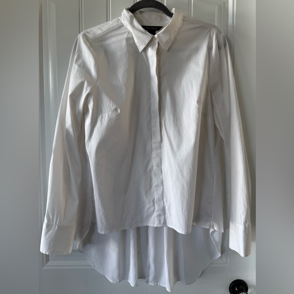 White House Black Market Crisp White Blouse Size 12